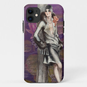 Vintage Art Deco Flapper Lady Design iPhone 11 Case