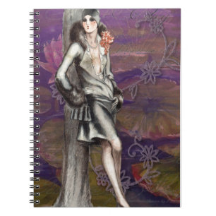 Vintage Art Deco Flapper Lady Design Notebook