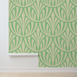 Vintage Art Deco Foliage Fish Scale Pattern Wallpaper<br><div class="desc">This design was derived from a vintage Art Deco foliage fish scale pattern. You can customize the colours.</div>