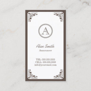 Vintage Art Deco Framed Announcer Business Card