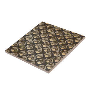 Vintage Art Deco Gatsby Fan Pattern  Tile
