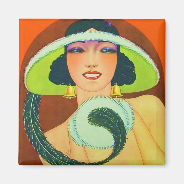 Vintage Art Deco Girl Magnet (Front)