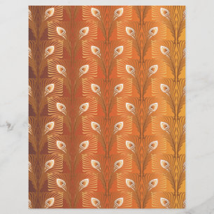 Vintage art deco gold peacock feather pattern