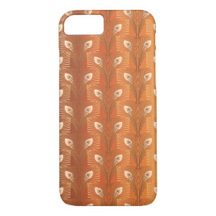 Vintage art deco gold peacock feather pattern Case-Mate iPhone case