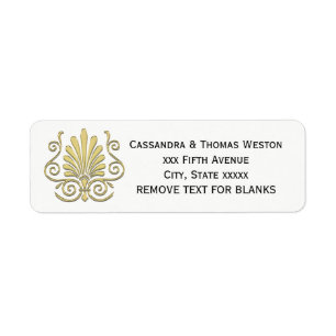 Vintage Art Deco Gold Plume Arabesque