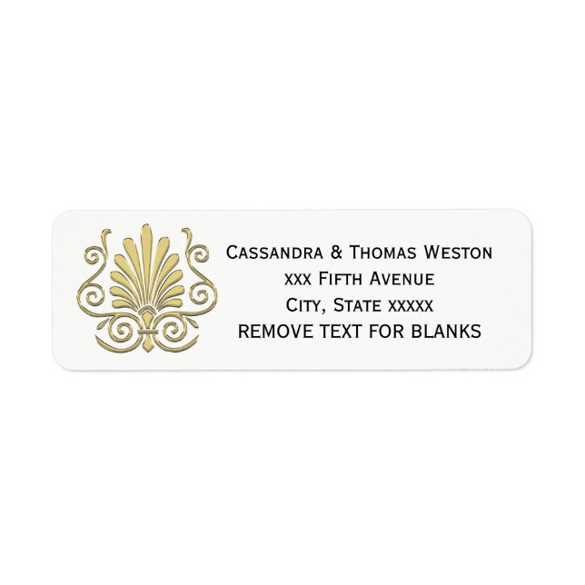Vintage Art Deco Gold Plume Arabesque (Front)