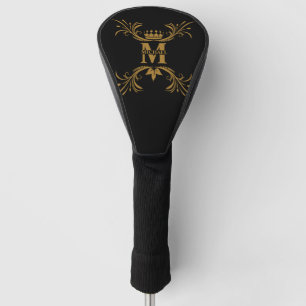 Vintage Art Deco Golden Name Monogram Golf Head Cover