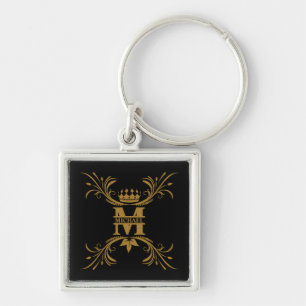 Vintage Art Deco Golden Name Monogram Keychain