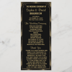 Vintage Art Deco Great Gatsby Custom Program
