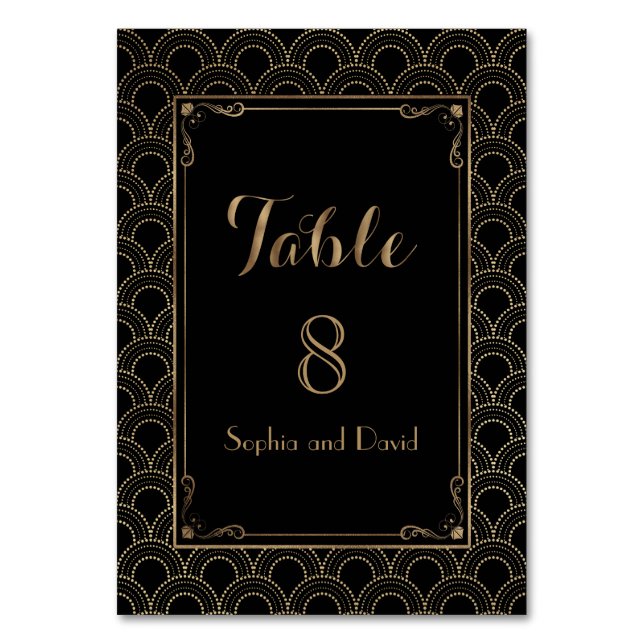 Vintage Art Deco Great Gatsby Wedding TABLE NUMBER (Front)