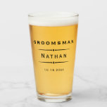 Vintage Art Deco Groomsman Glass<br><div class="desc">Vintage art deco detail,  personalized wedding party glass tumbler gift.</div>