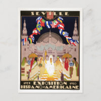 Vintage art deco Hispano-American expo Sevilla