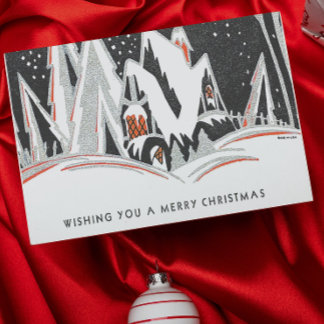 Vintage Art Deco Holiday Card