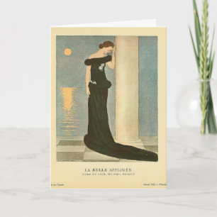 Vintage Art Deco Illustration ~ La Belle Affligee Card