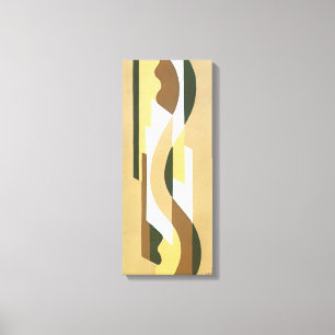 Vintage Art Deco Jazz Curve Pattern Autumn Colours Canvas Print