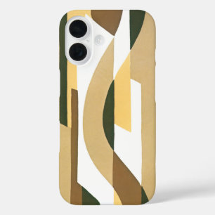 Vintage Art Deco Jazz Curve Pattern Autumn Colours iPhone 16 Case