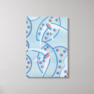 Vintage Art Deco Jazz Pochoir Birds Animal Pattern Canvas Print