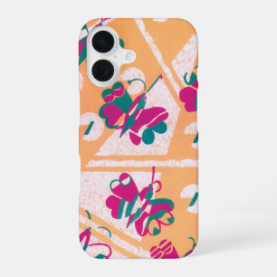 Vintage Art Deco Jazz Pochoir Garden Butterflies iPhone 16 Case