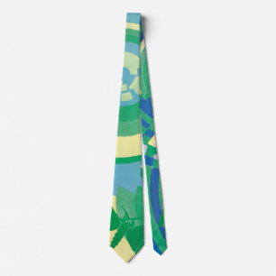Vintage Art Deco Jazz Pochoir Garden Butterflies Tie