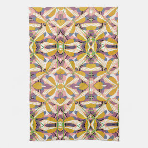 Vintage Art Deco Jazz Pochoir Garden Dragonflies Kitchen Towel