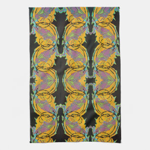 Vintage Art Deco Jazz Pochoir Garden Grasshoppers Kitchen Towel