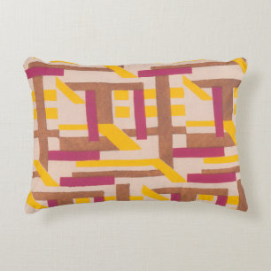Vintage Art Deco Jazz Pochoir Geometric Pattern Accent Pillow