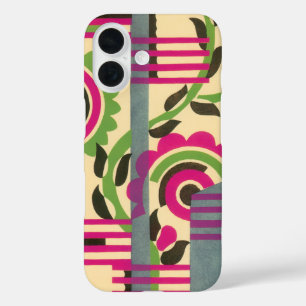 Vintage Art Deco Jazz Pochoir Geometric Pattern iPhone 16 Case