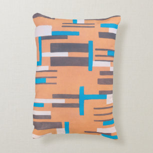 Vintage Art Deco Jazz Pochoir, Geometric Pattern Decorative Pillow