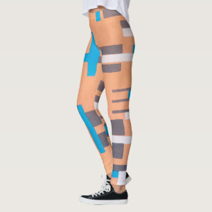 Vintage Art Deco Jazz Pochoir, Geometric Pattern Leggings