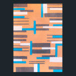 Vintage Art Deco Jazz Pochoir, Geometric Pattern Poster<br><div class="desc">Vintage illustration art deco jazz pochoir wallpaper pattern by Serge Gladky from Nouvelles Compositions Decoratives, Paris, 1929. Pochoir is a stencil technique common in surrealism paintings. An elegant and chic cubism design featuring geometric shapes and colors in complementary colors of orange, brown, blue and white. A modern and sophisticated pattern...</div>
