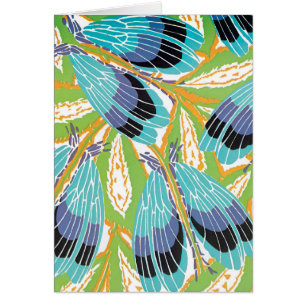 Vintage Art Déco Jazz Pochoir Jardin Bugs Insectes