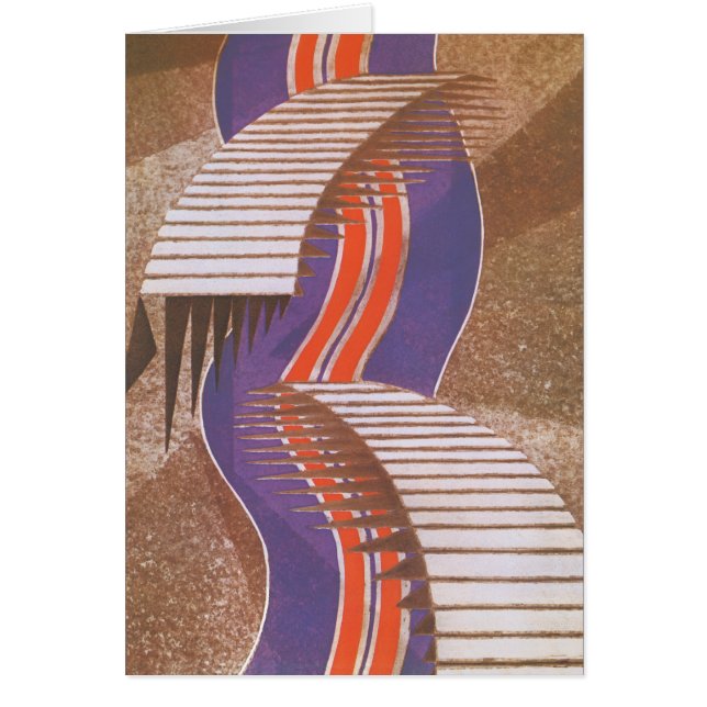 Vintage Art Deco Jazz Pochoir Stair Step Pattern (Front)