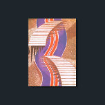 Vintage Art Deco Jazz Pochoir Stair Step Pattern Canvas Print<br><div class="desc">Vintage illustration art deco jazz pochoir wallpaper pattern by Eugene Alain Seguy,  c 1929. Pochoir is a stencil technique common in surrealism paintings. An elegant and chic cubism design featuring geometric shapes resembling floating stairs with steps with an abstract street road in the background. A modern and sophisticated design.</div>