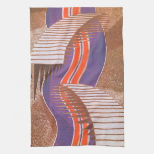Vintage Art Deco Jazz Pochoir Stair Step Pattern Kitchen Towel