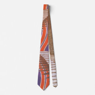Vintage Art Deco Jazz Pochoir Stair Step Pattern Tie