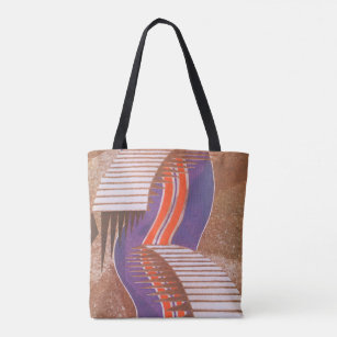 Vintage Art Deco Jazz Pochoir Stair Step Pattern Tote Bag