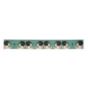 Vintage Art Deco Lady Butterfly Pretty Flowers Satin Ribbon