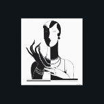 Vintage Art Deco Lady With Pearls Black Transp Canvas Print<br><div class="desc">Vintage Art Deco Lady With Pearls - Vintage Advertising Art - Black & Transparent Image ======== Customizable invitations and accessories with a stylized vintage art deco advertising art image of a fashionable 1920s - 1930s woman wearing pearls. You can easily customize these products by adding text fields, removing existing text...</div>