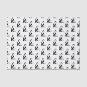 Vintage Art Deco Lady With Pearls Black Transp Tissue Paper