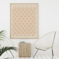 Vintage Art Deco Line Art Pattern in Burnt Orange