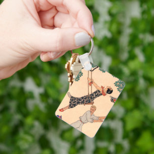 Vintage Art Deco Love, The Swing by George Barbier Keychain