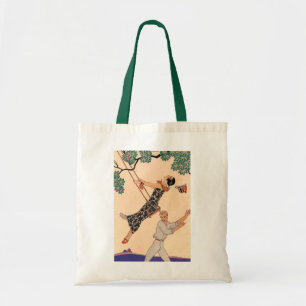 Vintage Art Deco Love, The Swing by George Barbier Tote Bag