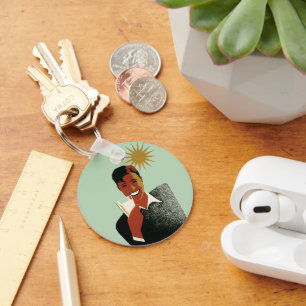 Vintage Art Deco Man, Cold Drinks in the Summer Keychain