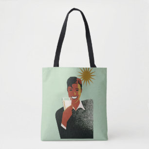 Vintage Art Deco Man, Cold Drinks in the Summer Tote Bag