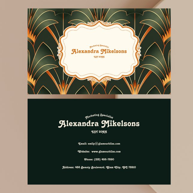 Vintage Art Deco Monogram Business Card (Creator Uploaded)