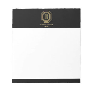 Vintage Art Deco Monogram Gold/Black Notepad