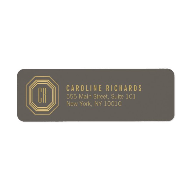 Vintage Art Deco Monogram Gold/Grey (Front)