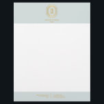 Vintage Art Deco Monogram Gold/Mint Letterhead<br><div class="desc">Coordinates with the Vintage Art Deco Monogram Gold/Mint Business Card Template by 1201AM. Your initials are elegantly displayed on this faux gold vintage-inspired art deco plaque for a unique logo. A stylish and classic design on this designer letterhead template. © 1201AM CREATIVE</div>