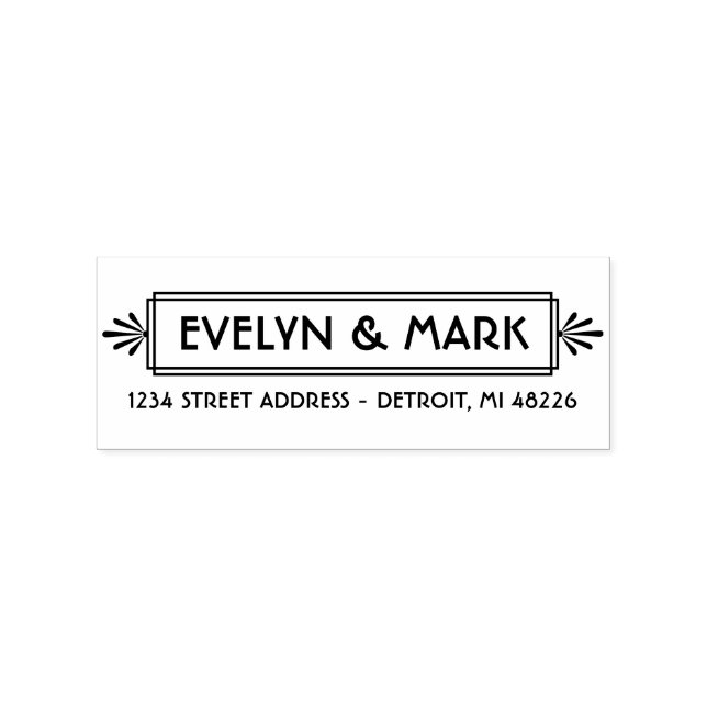 Vintage Art Deco Monogram Return Address Rubber Stamp (Imprint)