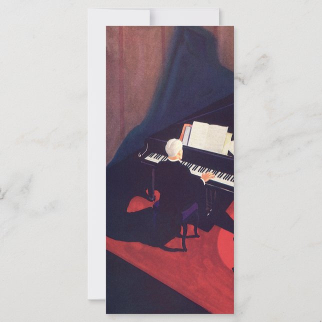 Vintage Art Deco Music Lounge Piano Player Pianist (Front)